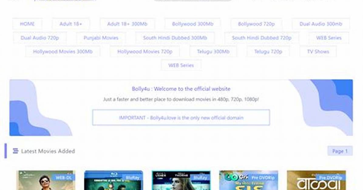 Bolly4U Website: the Ultimate Destination for Bollywood Enthusiasts