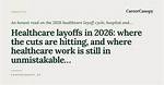 Change Healthcare Layoffs – Change Healthcare Job Cuts and Business Future