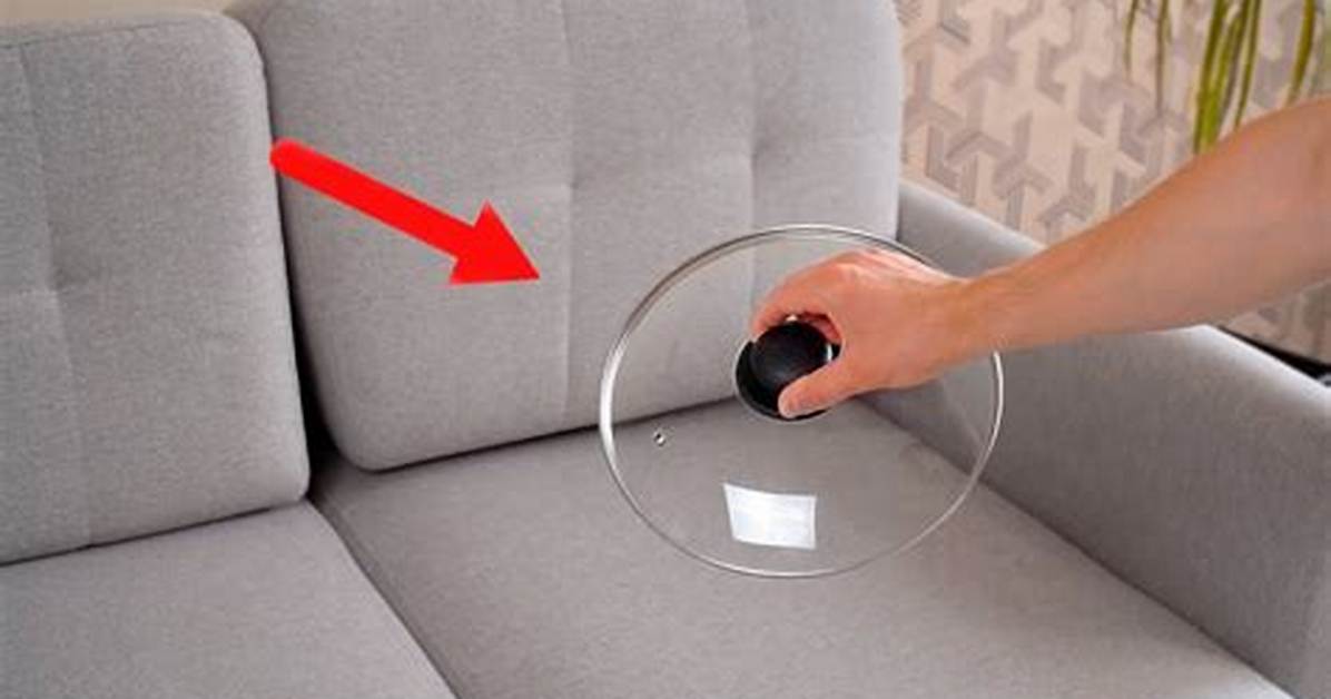 Cleaning Your Couch with a Pot Lid