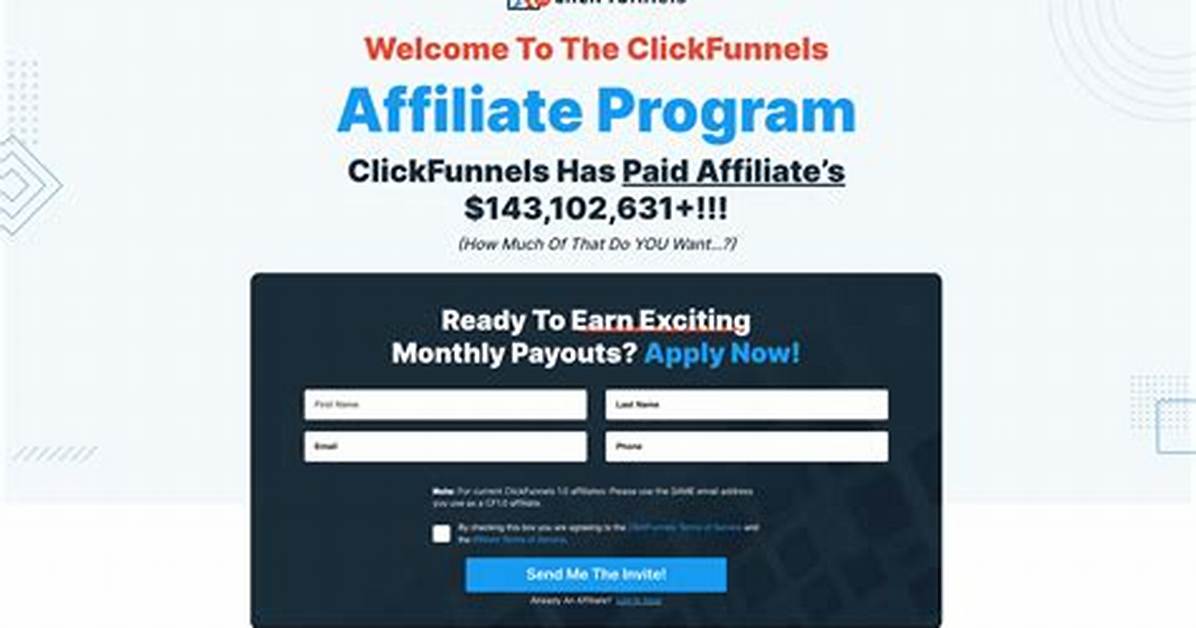 Clickfunnels Affiliate Program – Payout, Review, and Sign Up