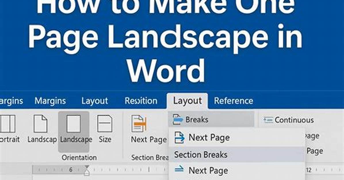 How to Make One Page Set in Landscape Orientation in a Word Document