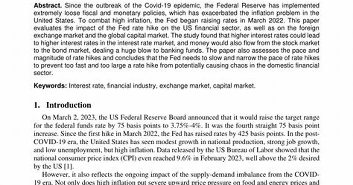 Impact of Fed Interest Rate Hike on Economy