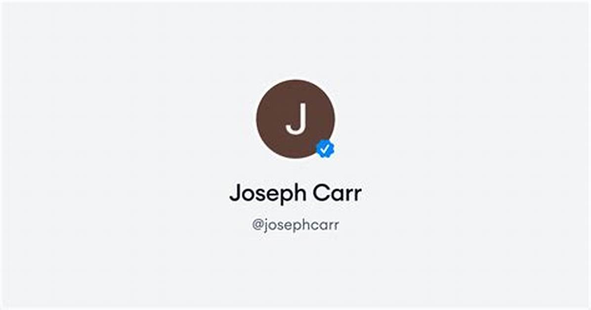 Joseph Carr | Blogsia