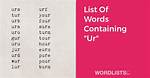 List of Words Containing 'Our'