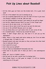 Pick up Lines for Baseball Players