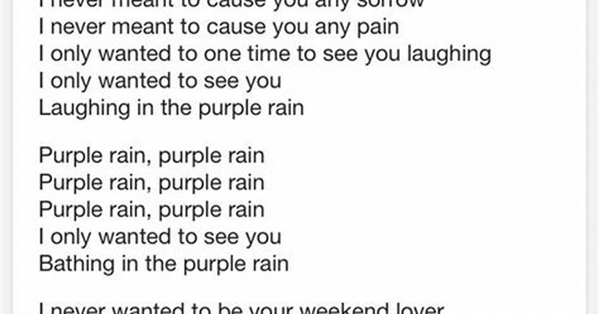 Prince Purple Rain Lyrics | Sparkvlog