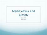 Privacy, Consent, and Media Ethics