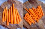 Sliced into Thin Strips, as Carrots Crossword Clue