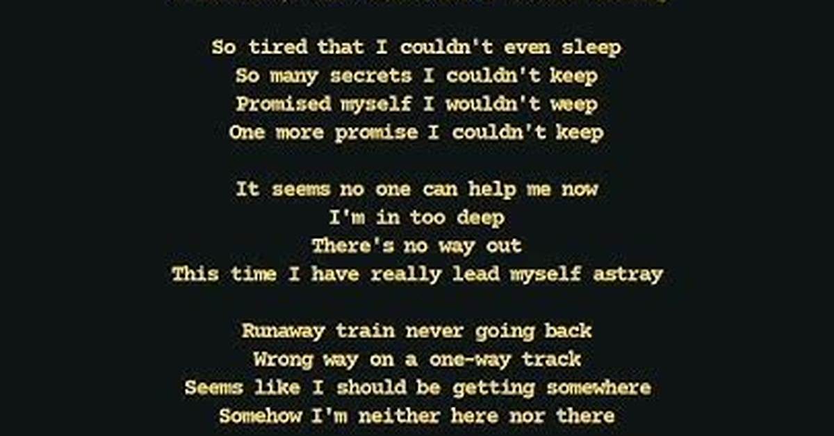 Soul Asylum Runaway Train Lyrics