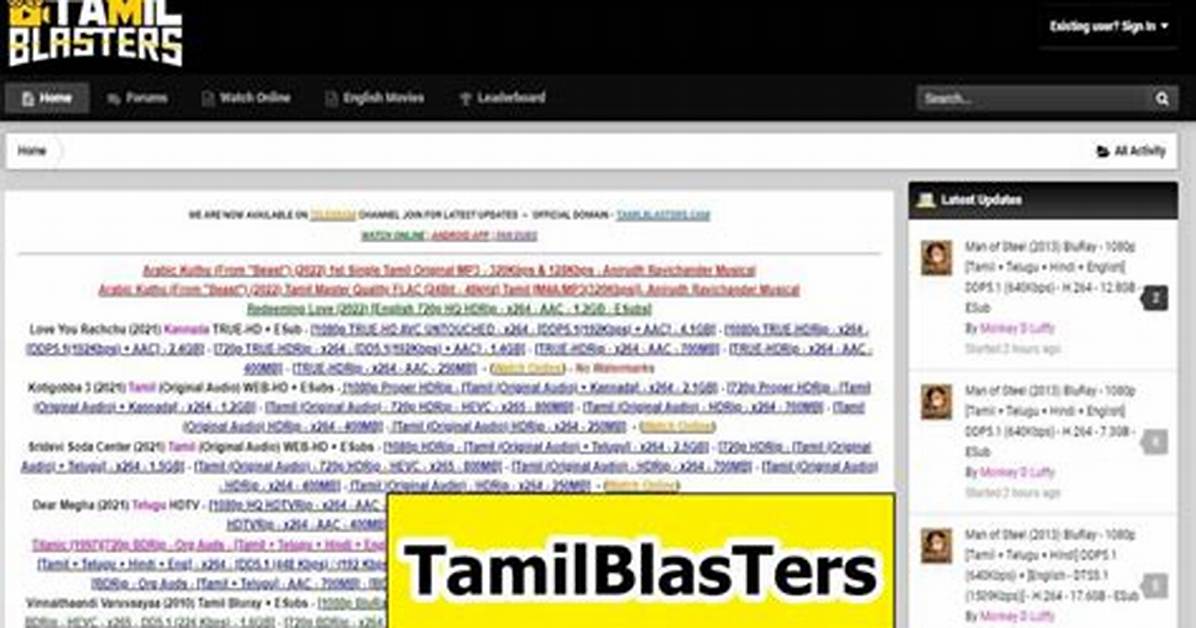 Tamil Blasters: Unleashing the Power of Tamil Cinema and Entertainment