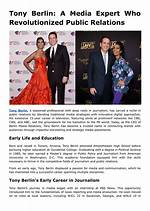 Tony Berlin: the Journey of a Media Professional