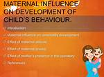 Uncovering Maternal Influence and Support