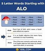 Words Created Using the Letters in 'Alo' ·